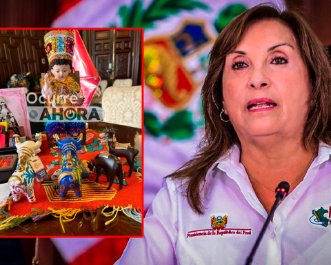 They reveal a new photo of Dina Boluarte's cell phone: Santo and prints sculpture fill their office