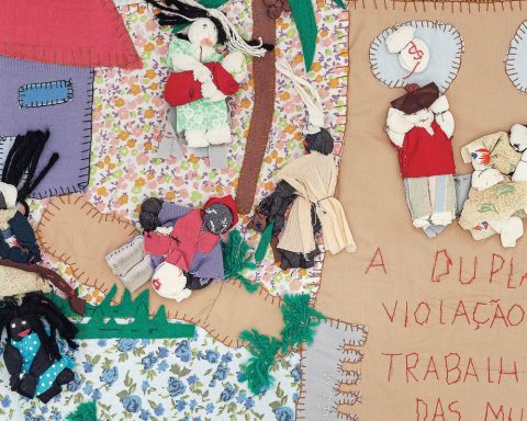 Women show works that report human rights violations