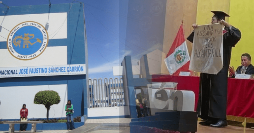 Graduated from the University of Huacho protest in graduation and accuses Boluarte: "DINA KILLER!"