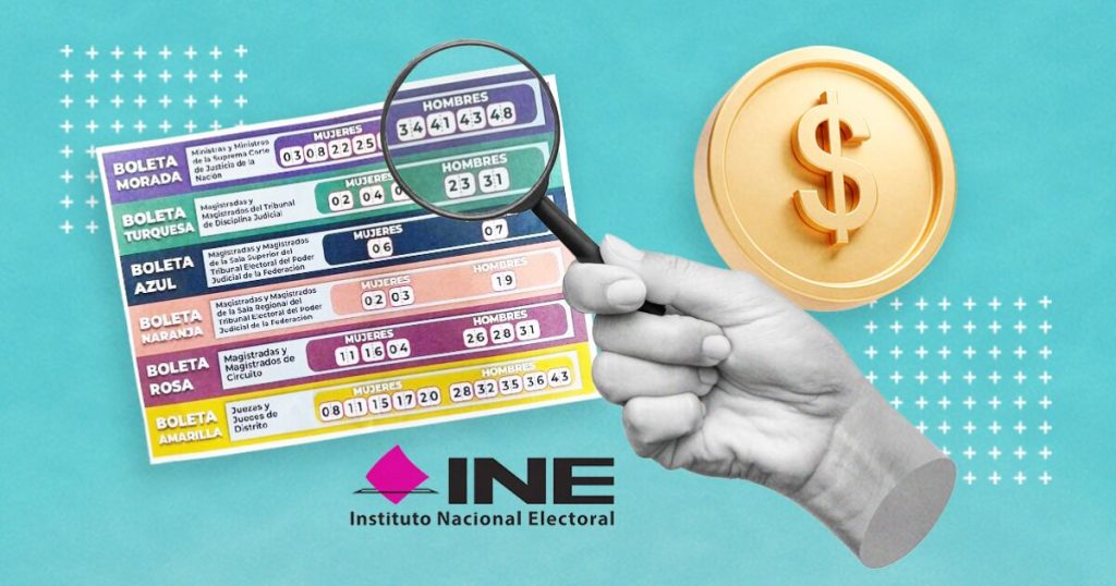 INE Profile Fines for 21 MDP to judicial candidates and folder to accordions