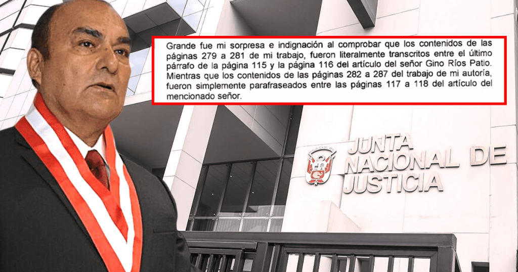 Jnj: Gino Ríos was denounced for alleged plagiarism before the Lima Bar Association