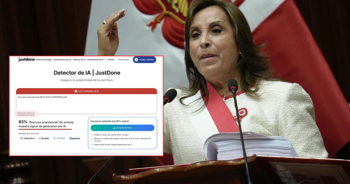 Message from Dina Boluarte was prepared with artificial intelligence, according to AI verifiers