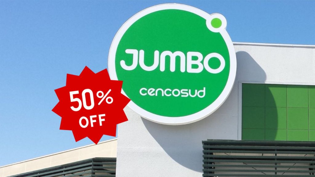 The complete list of all products that have 50% discount on Jumbo