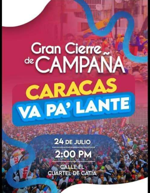 They invite the great campaign closure "Caracas Va Pa´ Lante"