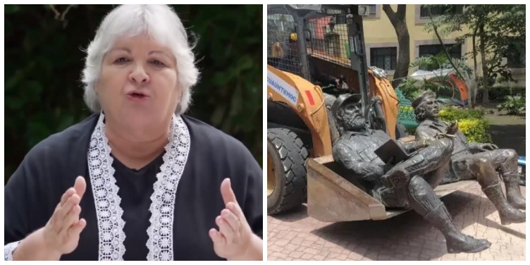 Aleida Guevara / Estatua retirada de Fidel castro y el Che Guevara en México