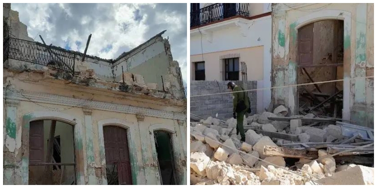 Derrumbe de edificio colindante al Hotel "La Dominica"