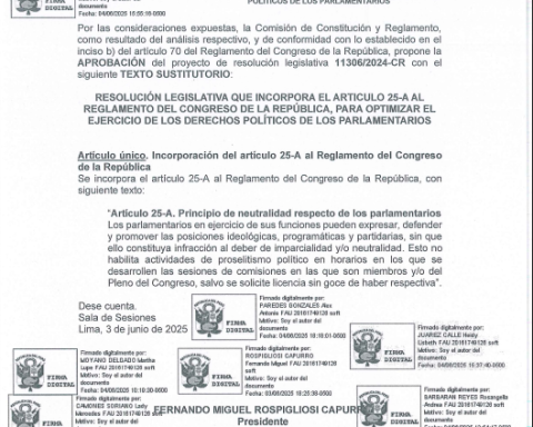 Congress: They approve that parliamentarians can carry out political campaign during the week of representation