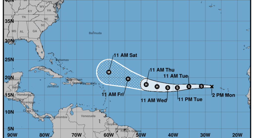Erin becomes the fifth tropical storm of the season in the Atlantic