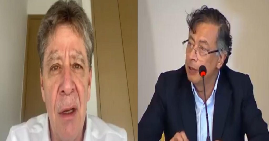 Grab between President Gustavo Petro and union leader Bruce Mac Master