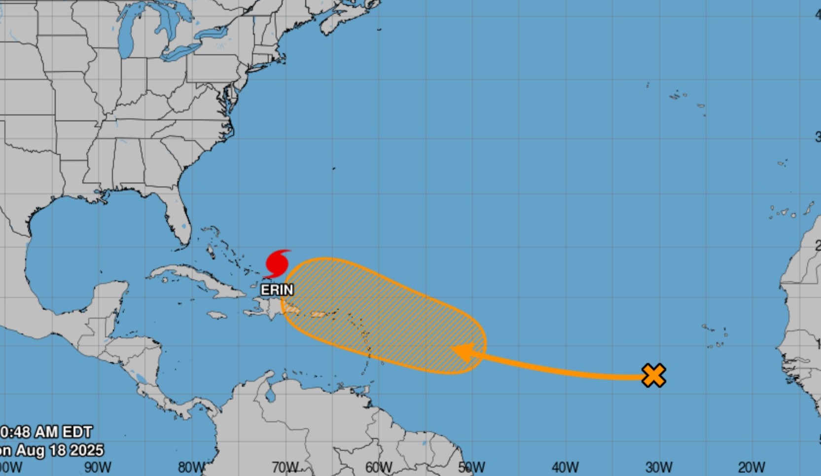 Hurricane Erin advances with category 4 and a new area of disturbances is formed in the Atlantic