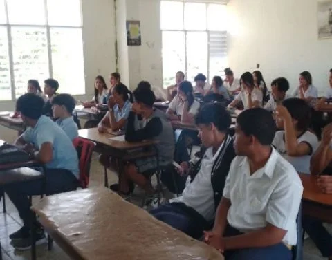 Estudiantes en una escuela de Contramaestre, Santiago de Cuba