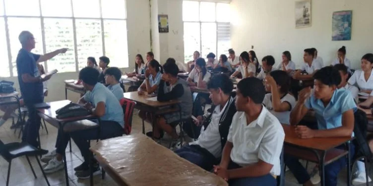 Estudiantes en una escuela de Contramaestre, Santiago de Cuba