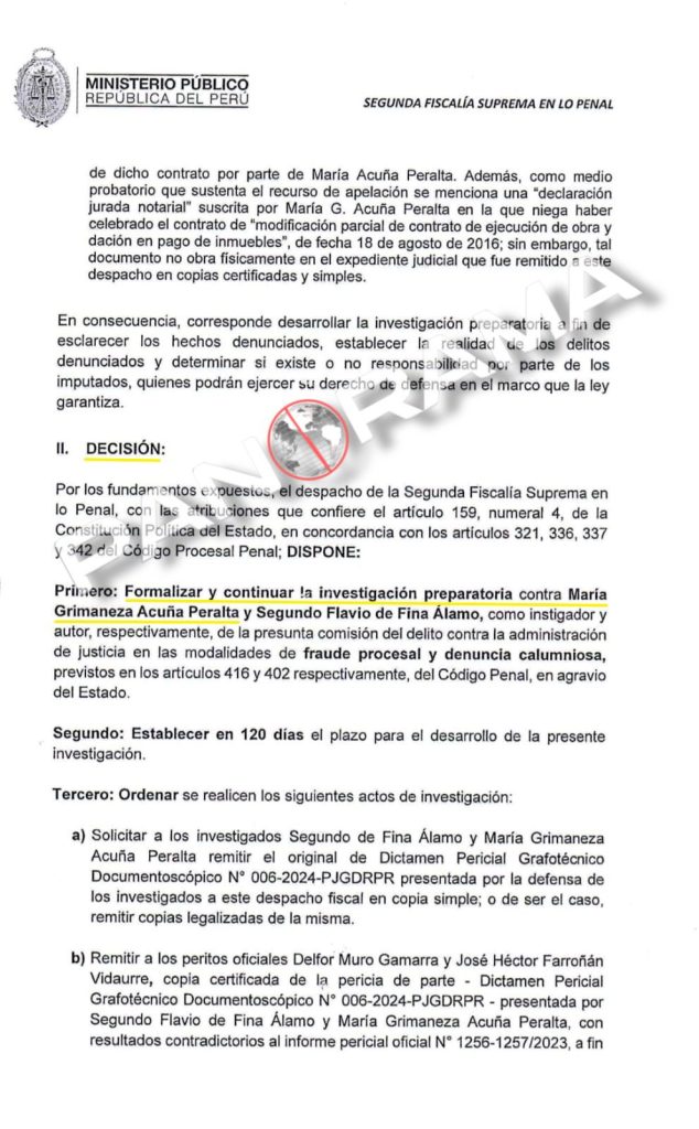 María Acuña led the accusations subcommittee without declaring that she had a criminal fraud investigation