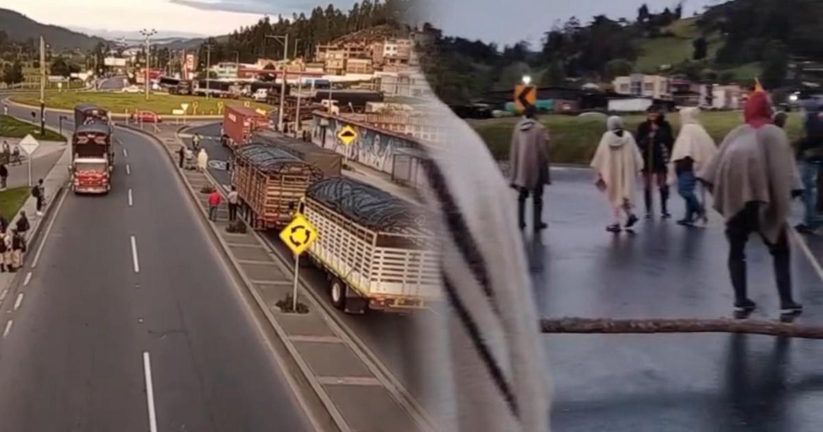 Miners and peasants block the Sogamoso - Bogotá road, both ways