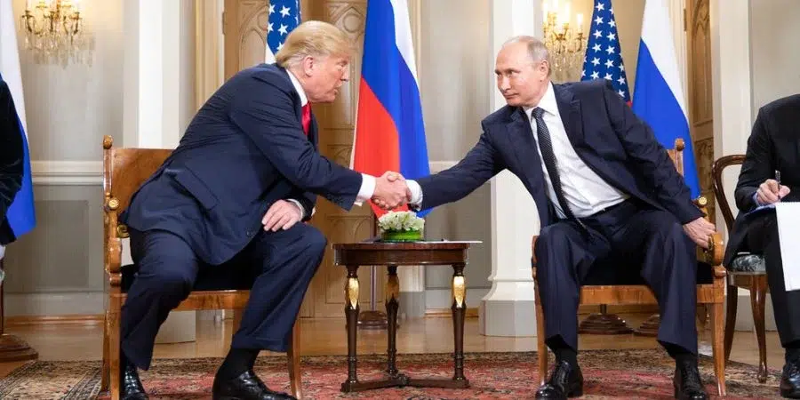 Donald Trump y Vladímir Putin en un encuentro de 2018