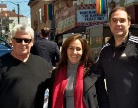 Cleve Jones, Mariela Castro y Jeff Cotter en San Francisco en el año 2012
