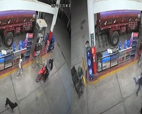 SAN MARTÍN: Frustra assault worker throwing gasoline to thieves