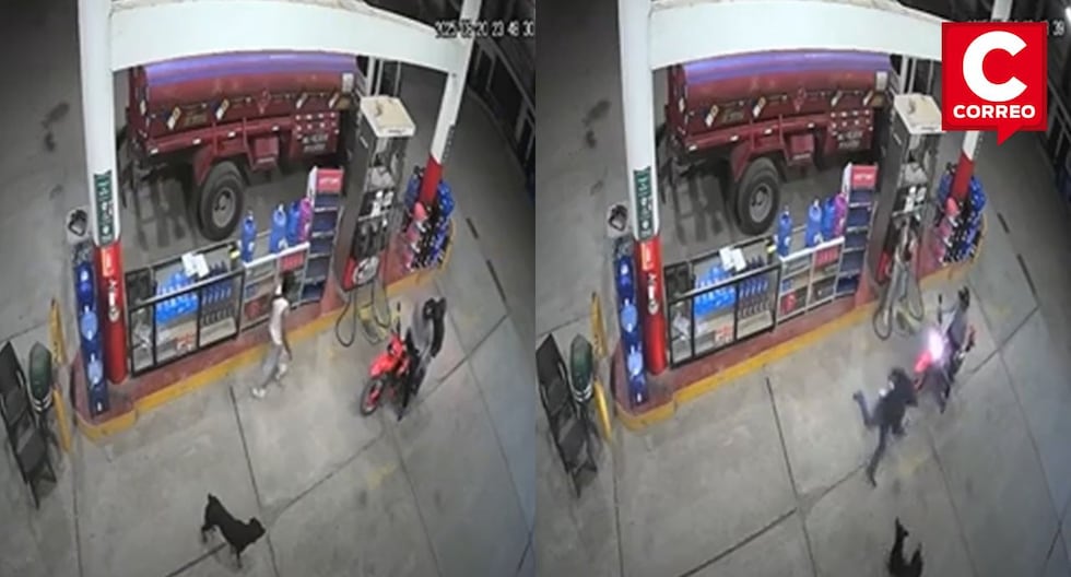 SAN MARTÍN: Frustra assault worker throwing gasoline to thieves
