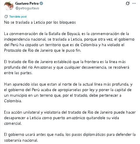 Santa Rosa Island, territory that now generates a conflict between Colombia and Peru: what does the Rio de Janeiro protocol say?