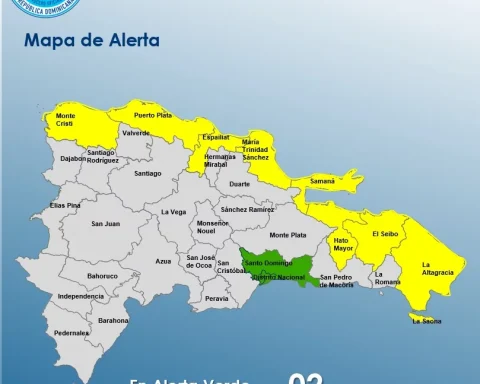 Mapa de provincias bajo alerta por huracán Erin