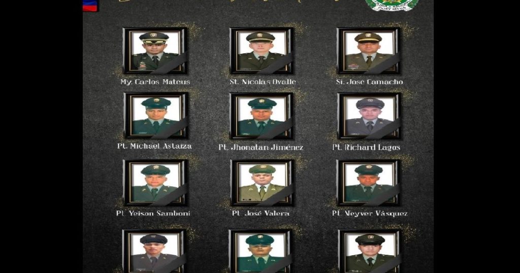 The figure of uniformed dead after attack against the police helicopter in Antioquia amounts to 12