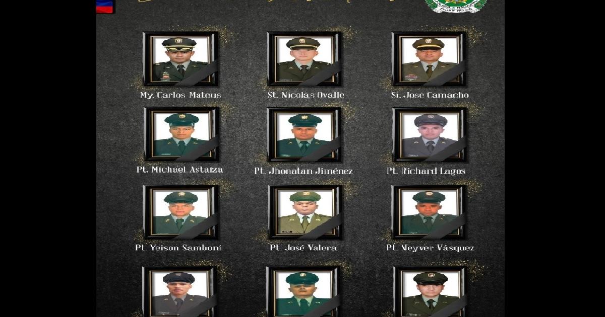 The figure of uniformed dead after attack against the police helicopter in Antioquia amounts to 12