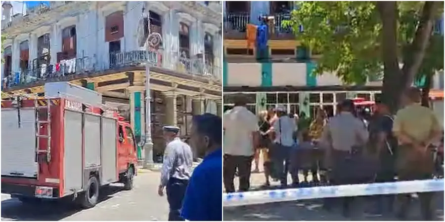 Bomberos y vecinos en el lugar del siniestro