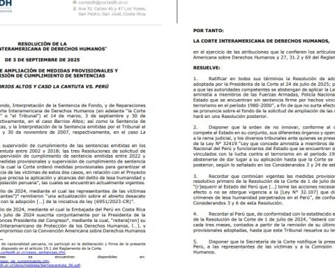 Amnesty Law: IDH Court ratifies that the American Convention is inapplicable and violates