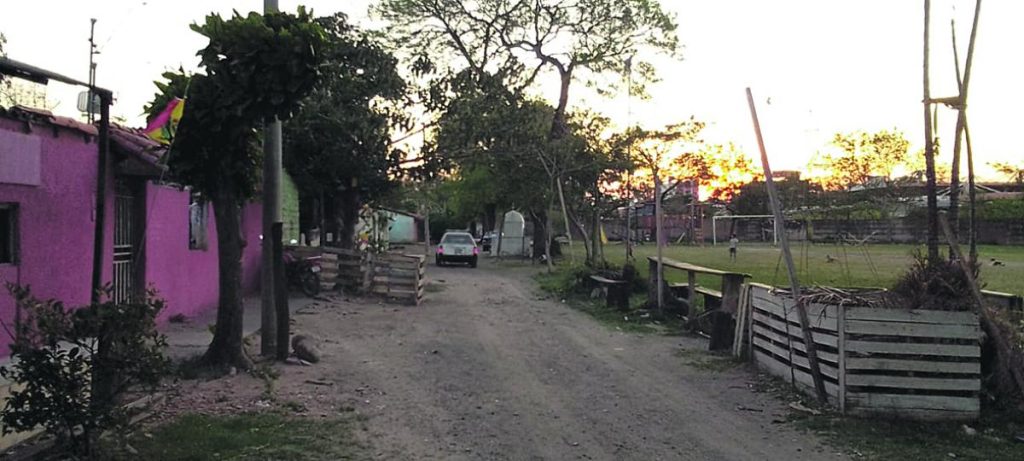 Children take advantage of the space they have to play