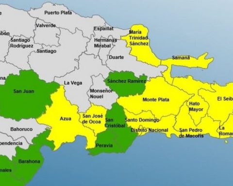 COE coloca 11 provincias y el Distrito Nacional en alerta amarilla por aguaceros y tormentas eléctricas