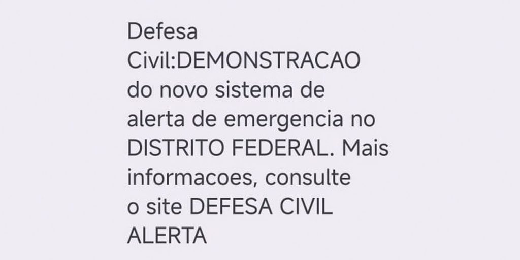 Civil Defense tests disaster notice via cell phone in DF, GO, MS and MT