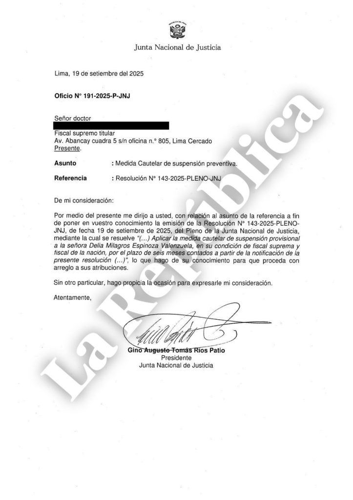 Delia Espinoza: Jnj consumes her revenge and suspends her for 6 months for not having replied to Patricia Benavides in the Prosecutor's Office