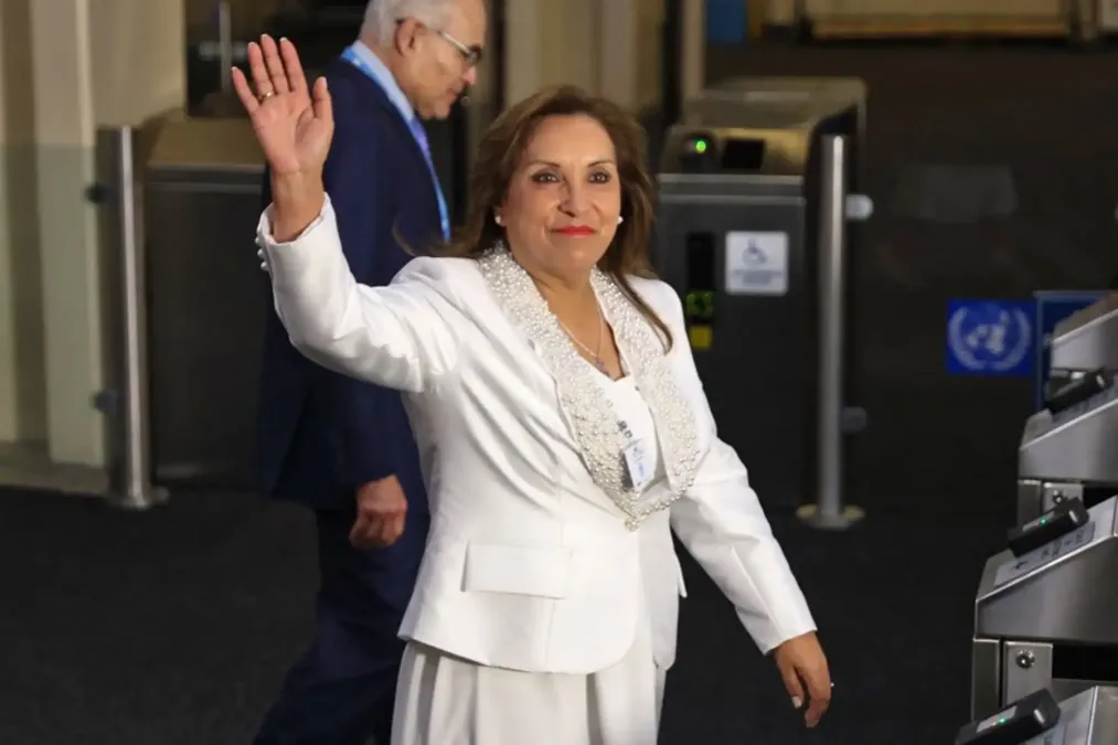 Dina Boluarte today offers a message at the UN General Assembly