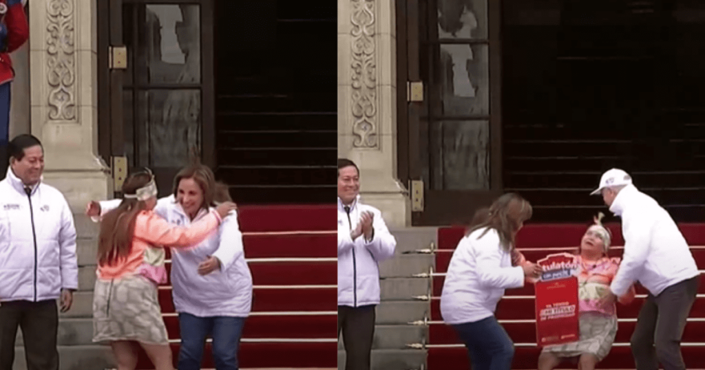 Dina Boluarte: woman faints after greeting the president during Ceremony Government Palace
