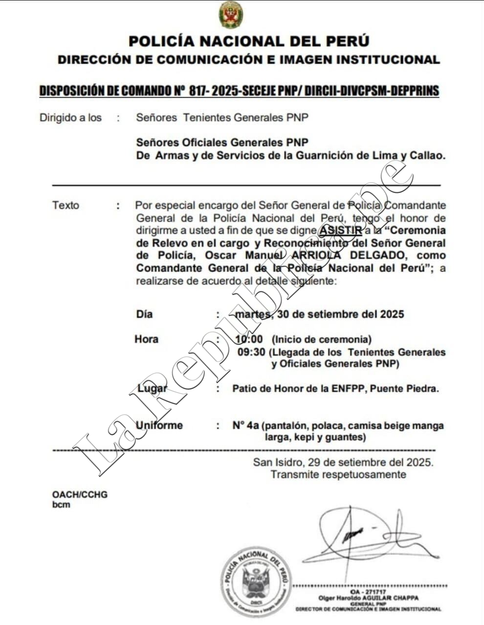 General Óscar Arriola is the new PNP General Commander