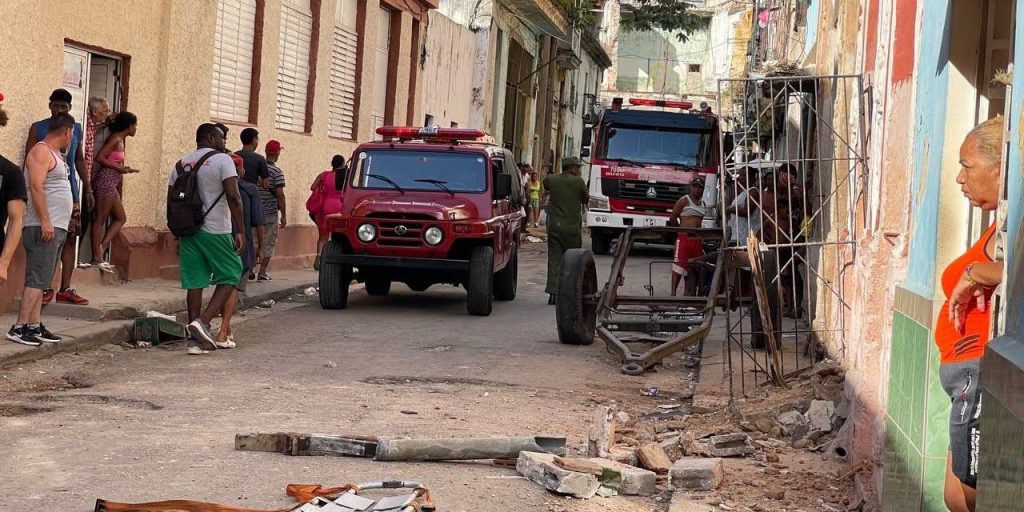 Derrumbe en la calle Sol de La Habana Vieja