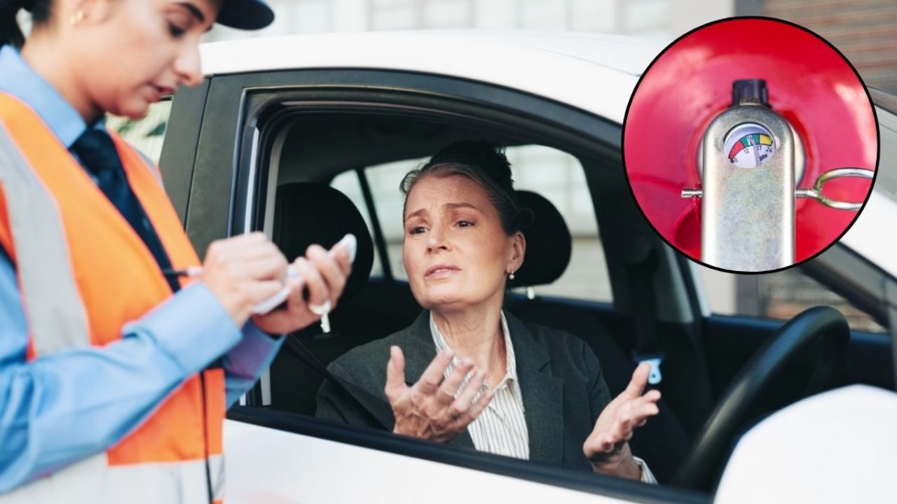 How much is the fine for having the extinguisher of the defeated car in Chile, according to the Traffic Law