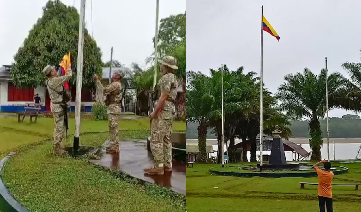 Loreto: Colombian flag is raised in Peruvian territory on the triple border and increases borderline tension