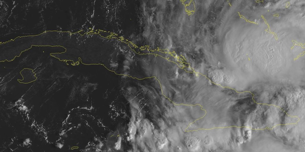 Extensa zona de nublados sobre el oriente de Cuba