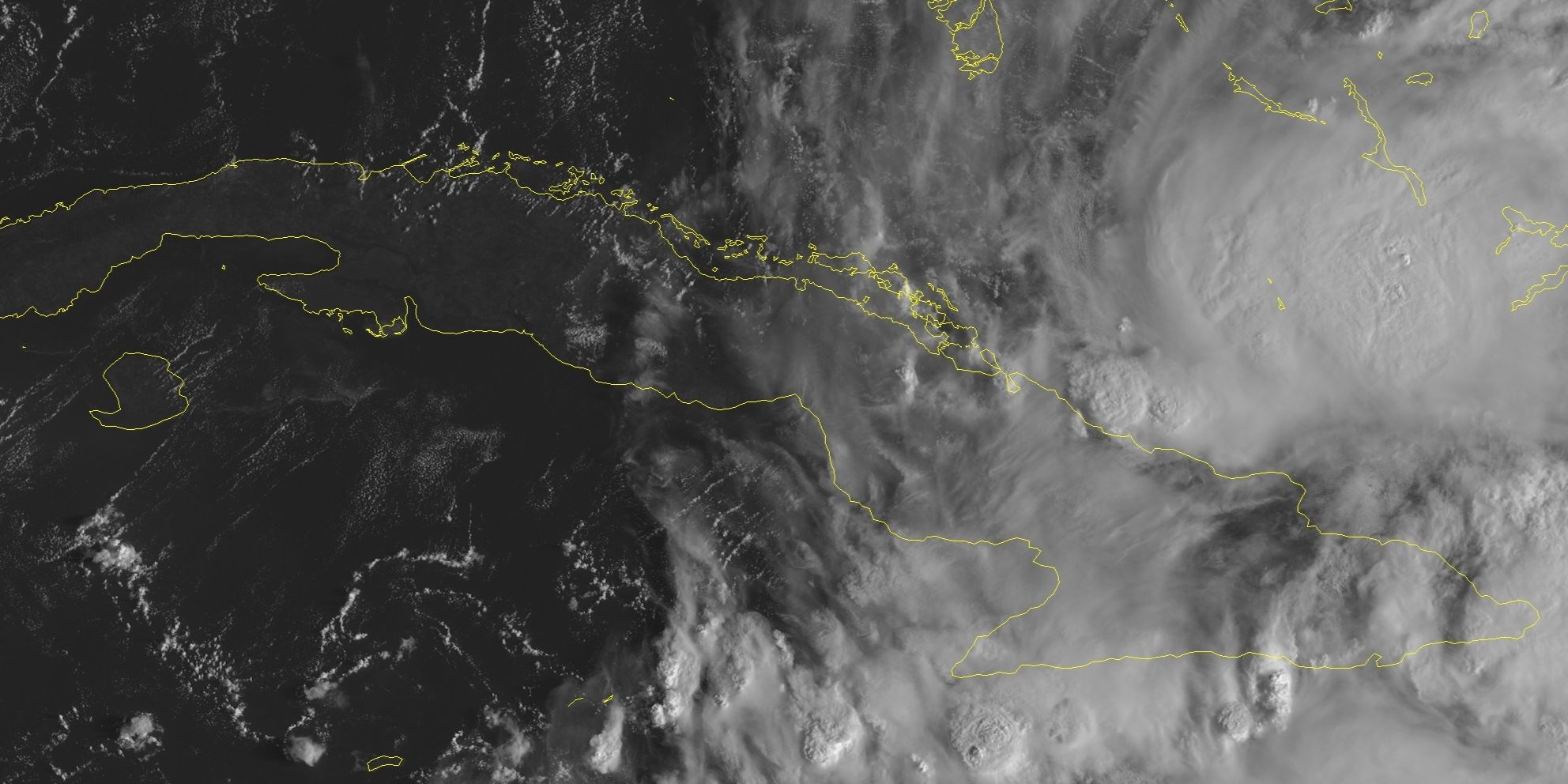 Extensa zona de nublados sobre el oriente de Cuba