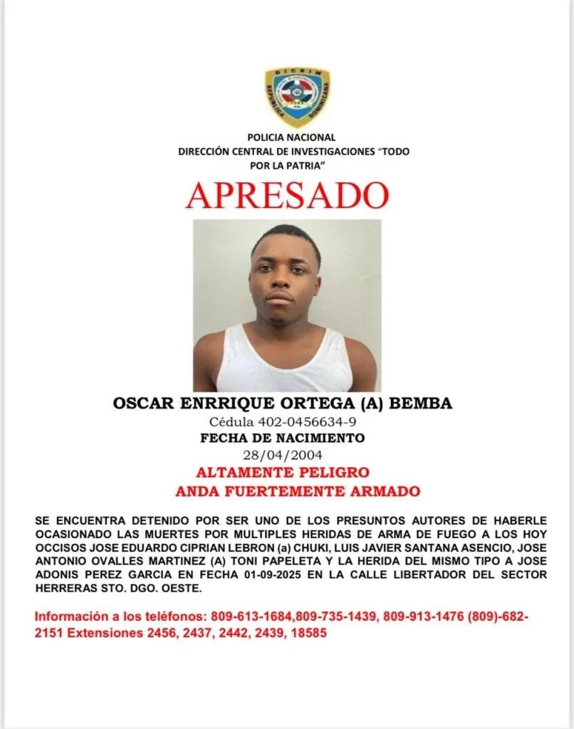 Police captures one of those involved in death of 3 alleged criminals in Herrera