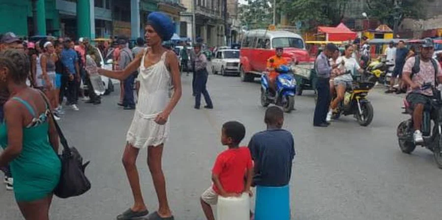 Protesta en la calle Monte, Centro Habana, este lunes
