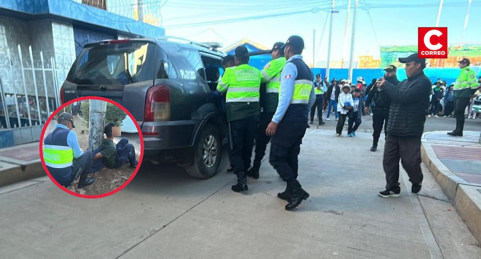 Puno: alleged thief was tied to the post for stealing cell phone to a school