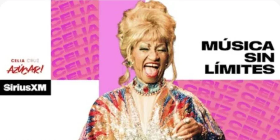 Imagen del canal dedicado a Celia Cruz en la portada de SiriusXM