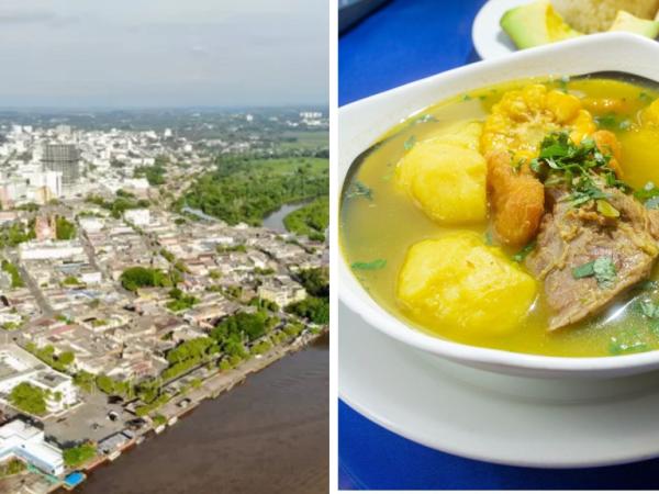 The Colombian people where the largest sancocho is cooked and is delicious