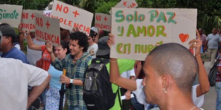 Marcha contra la no violencia estatal, celebrada en La Habana el 6 de noviembre de 2009