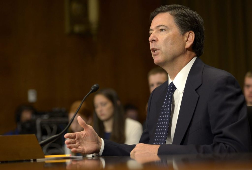 The former director of the FBI, James Comey, reacts to accusations of a large jury