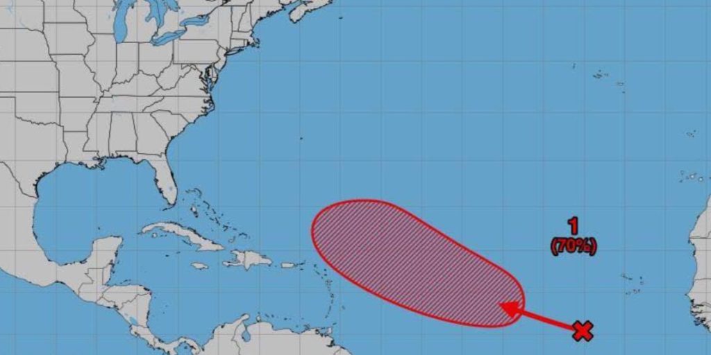 They forecast development of a tropical depression in the Atlantic for the current week