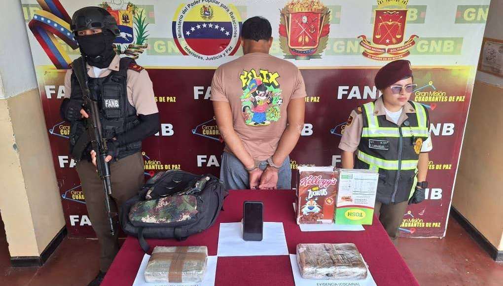 They seize more than 2 kilos of cocaine in Apure control post