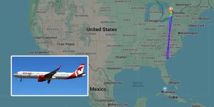 Vuelo AC1740/ROU1740 de este lunes, operado por Air Canada Rouge